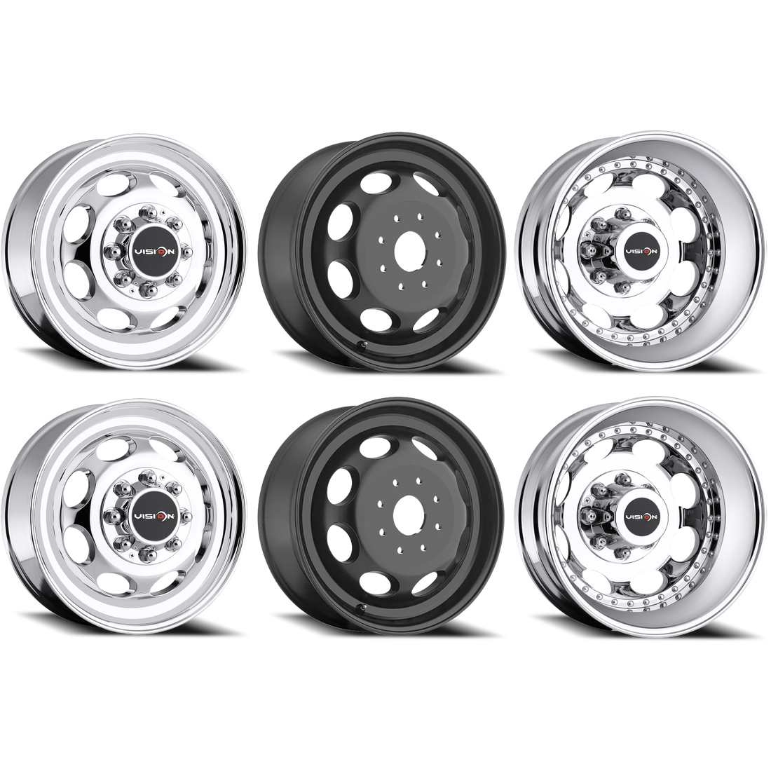 Vision 181 Hauler Chrome 17x6.5 8x200 Dually Wheels