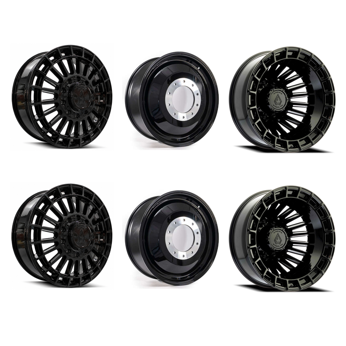 Arena A151 Blaze Gloss Black 24x8.25 8x210 Dually Wheels