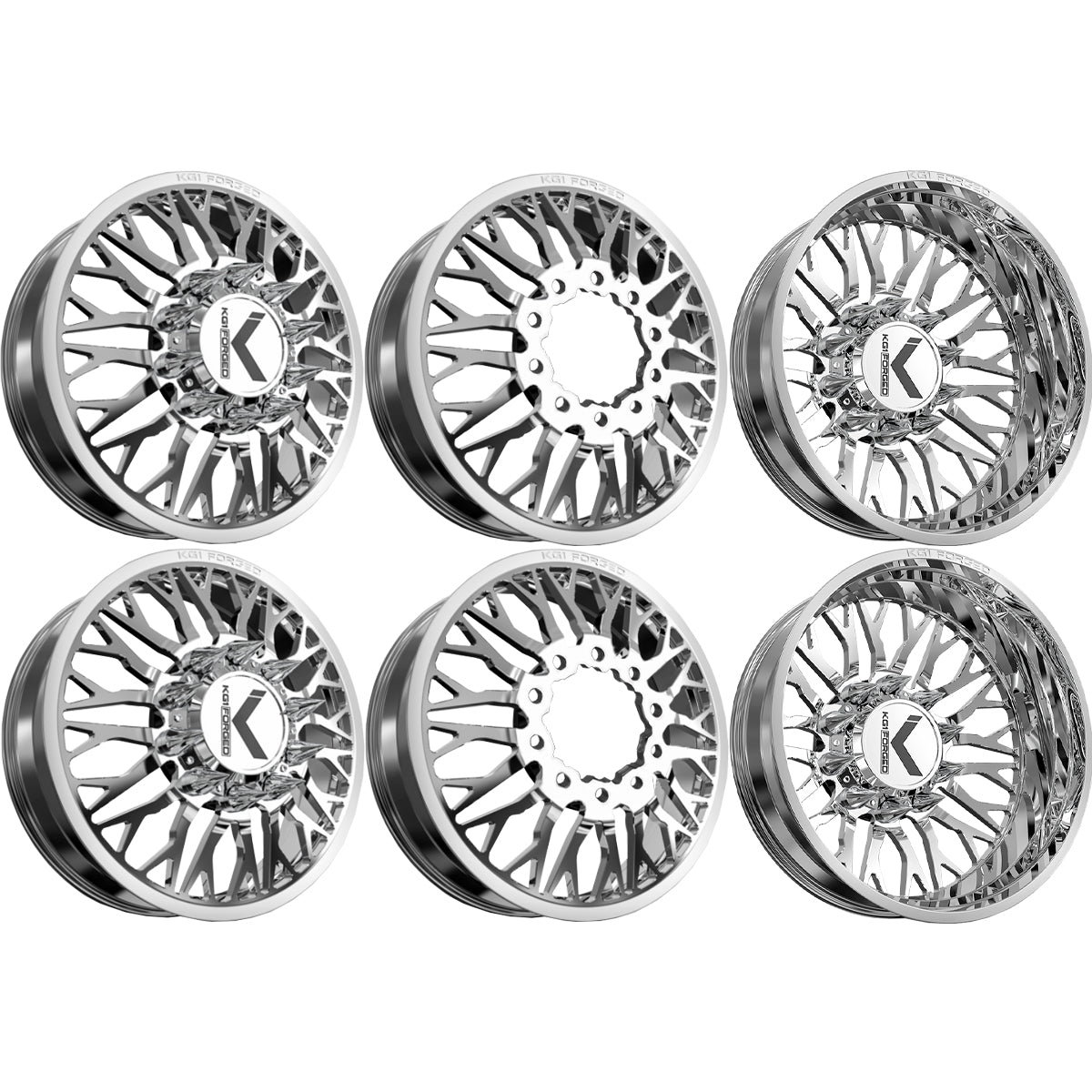 KG1 KD081 Buckler-KD Polished 26x8.25 26" Dually Wheels