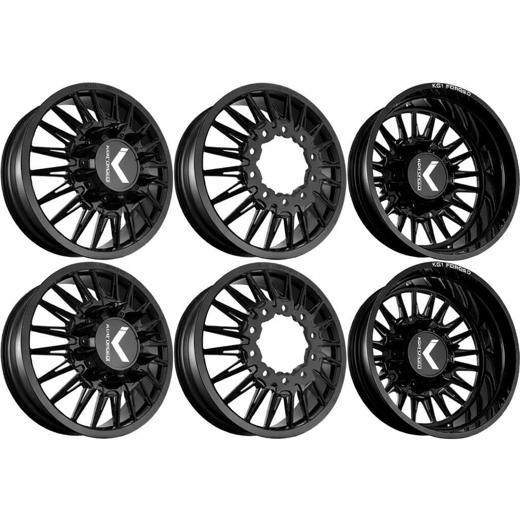 KG1 KD064 Taze-KD Gloss Black 28x8.25 28" Dually Wheels