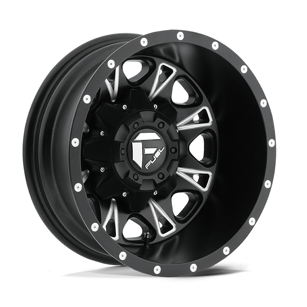 Fuel Offroad Throttle Matte Black Milled 17x6.5 8x165.1 (8x6.5) Dually Wheels