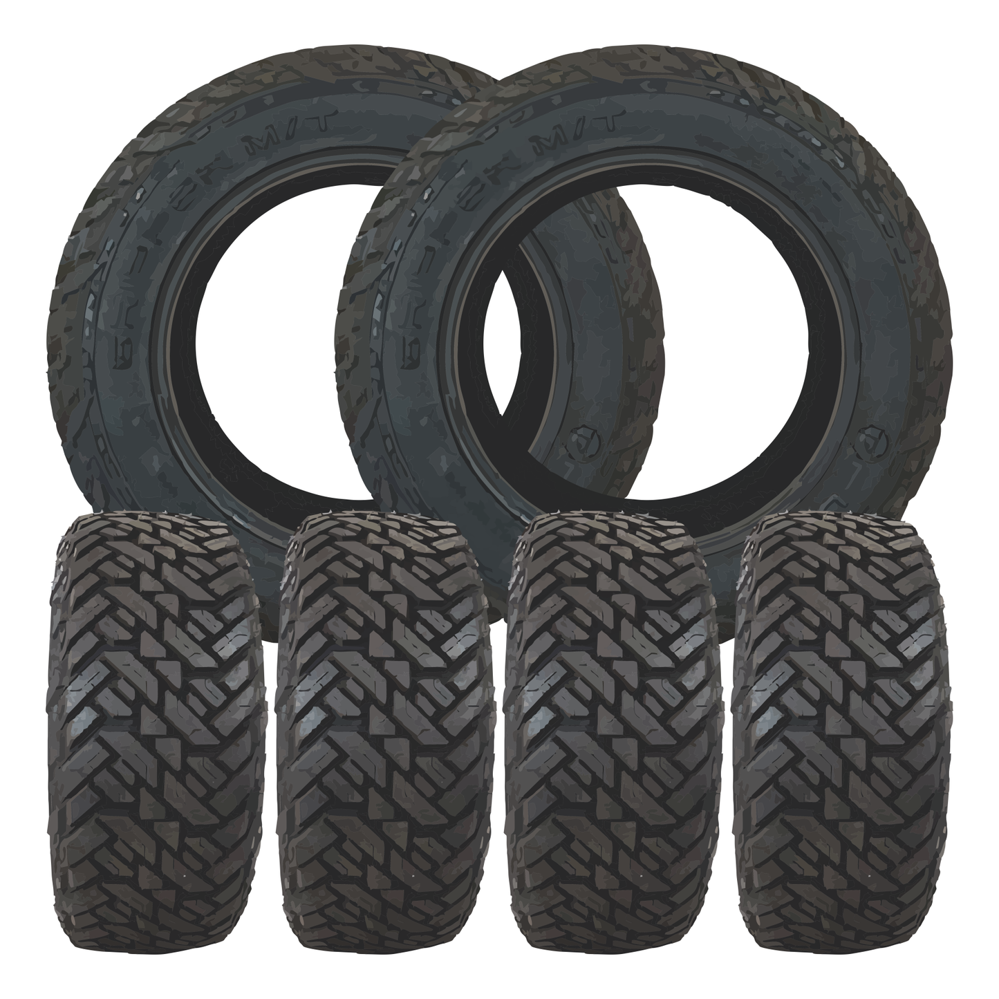 American Force Classic Gloss Black Milled 24x8.25 Fuel Tires Gripper M/T 37x13.50R24 24" Dually Package
