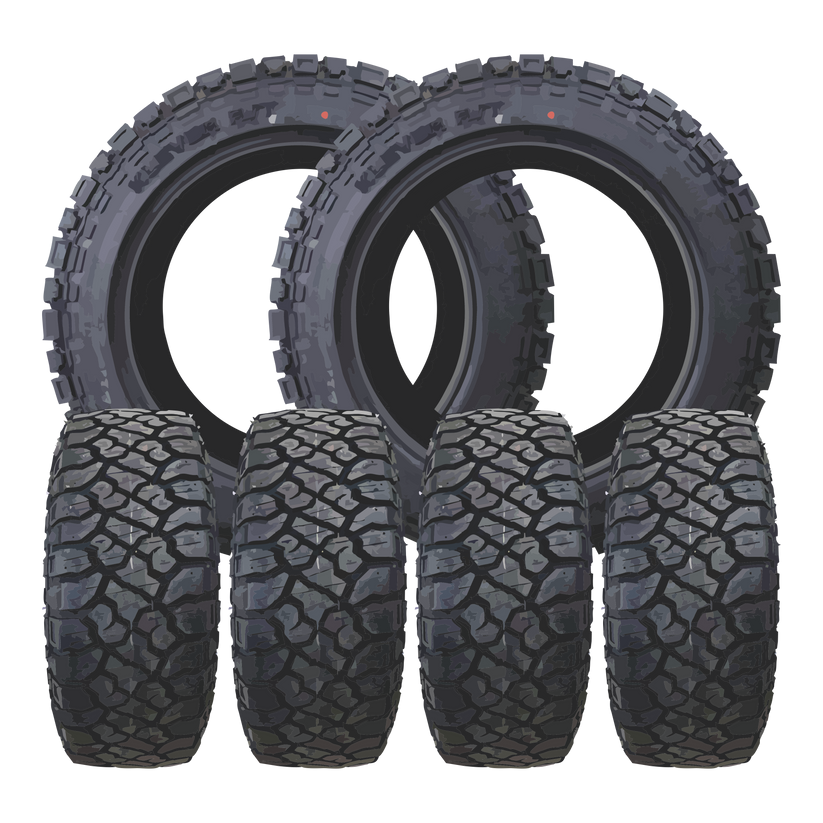 Arena A136 Sultan Gloss Black Milled 24x8.25 8x200 with Kenda Tires Klever R/T 35x12.50R24 Dually Package