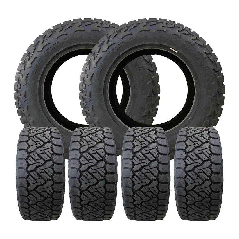 Mayhem Cogent Dually 22x8.25 Wheels & Nitto Tires Recon Grappler A/T 35x12.50R22 Tires - 22" Dually Package
