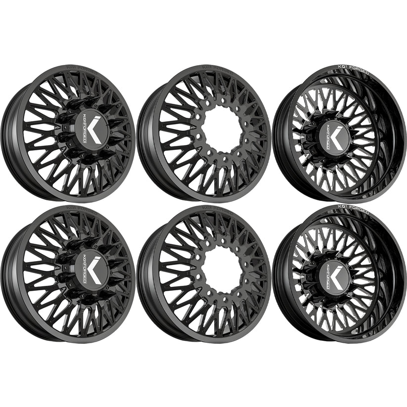 KG1 KD059 Seismic-KD Gloss Black 24x8.25 24" Dually Wheels
