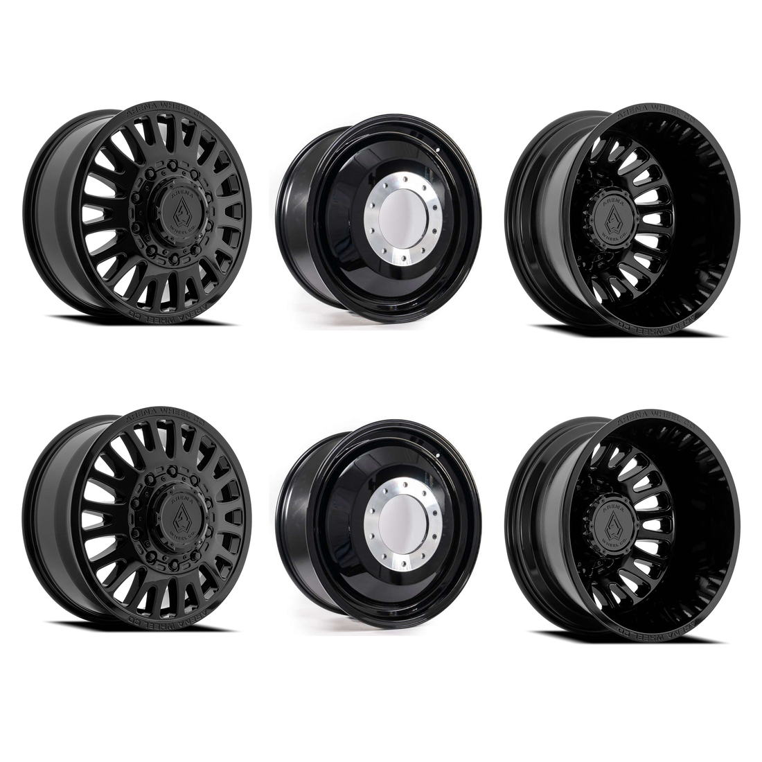 Arena A136 Sultan Gloss Black 20x8.25 8x210 Dually Wheels