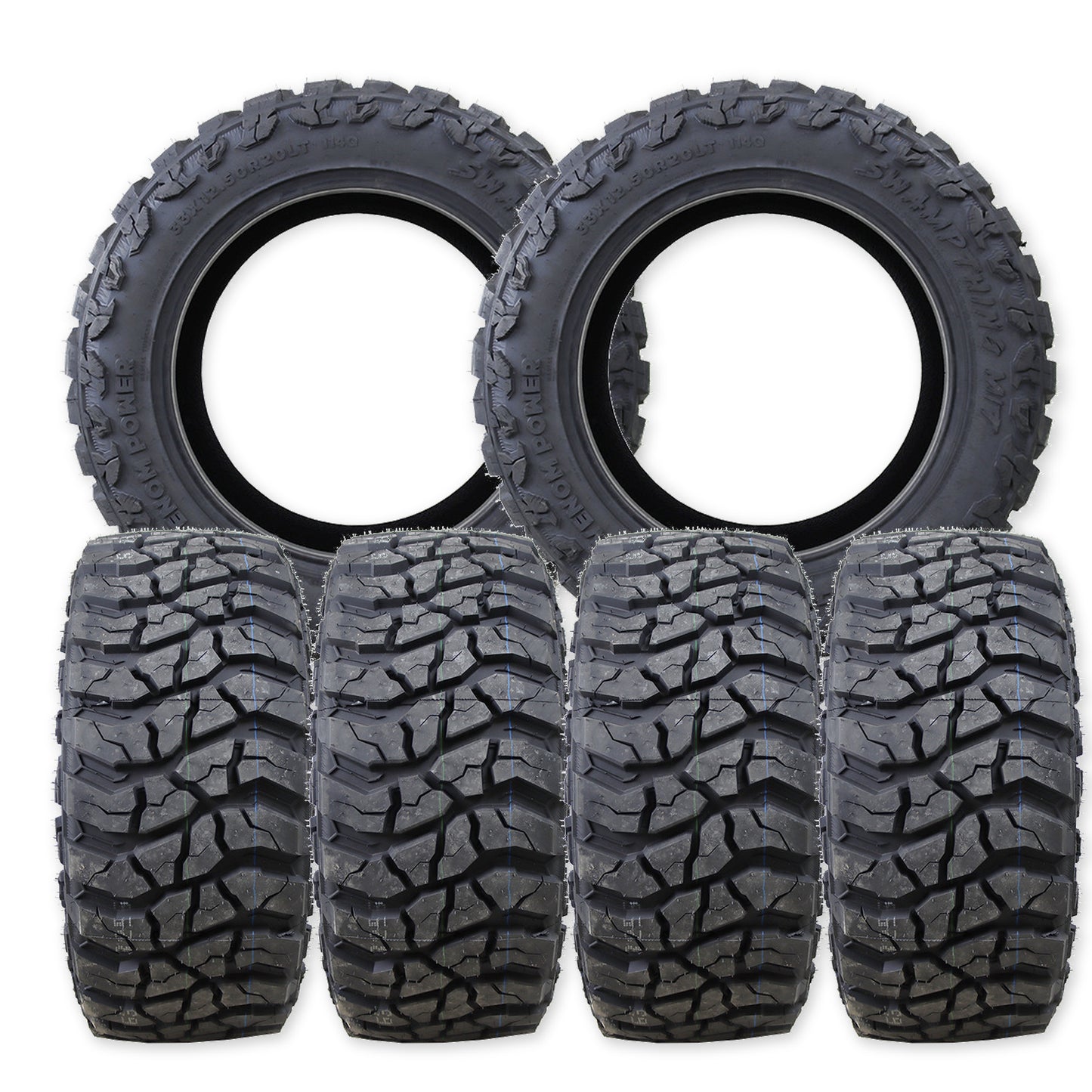 Arena Rival Milled And Polished 20x8.25 Venom Power Tires Swampthing M/T 35x12.50R20 20" Dually Package