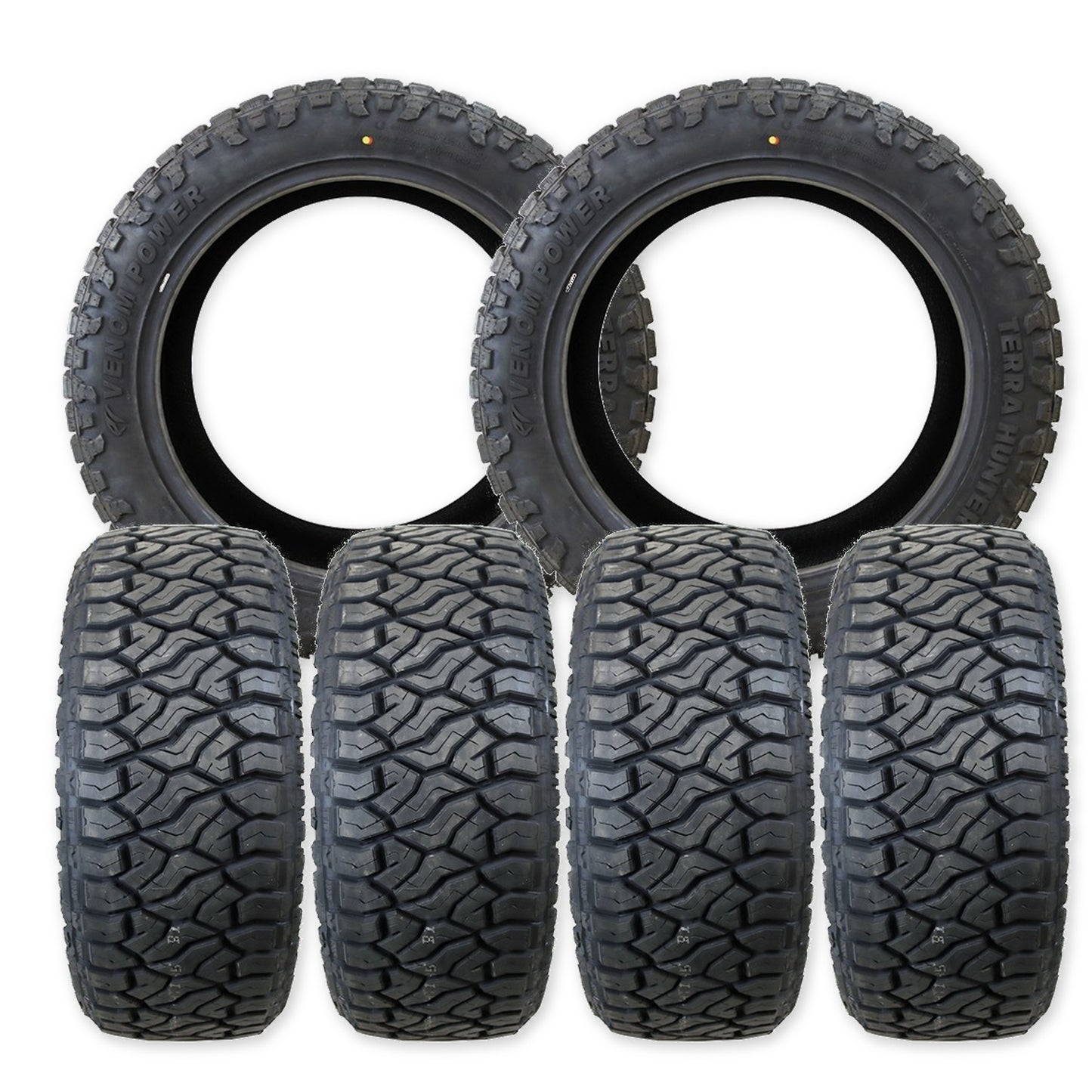 Arena Rival Milled And Polished 20x8.25 Venom Power Tires Terra Hunter R/T Plus 35x12.50R20 20" Dually Package