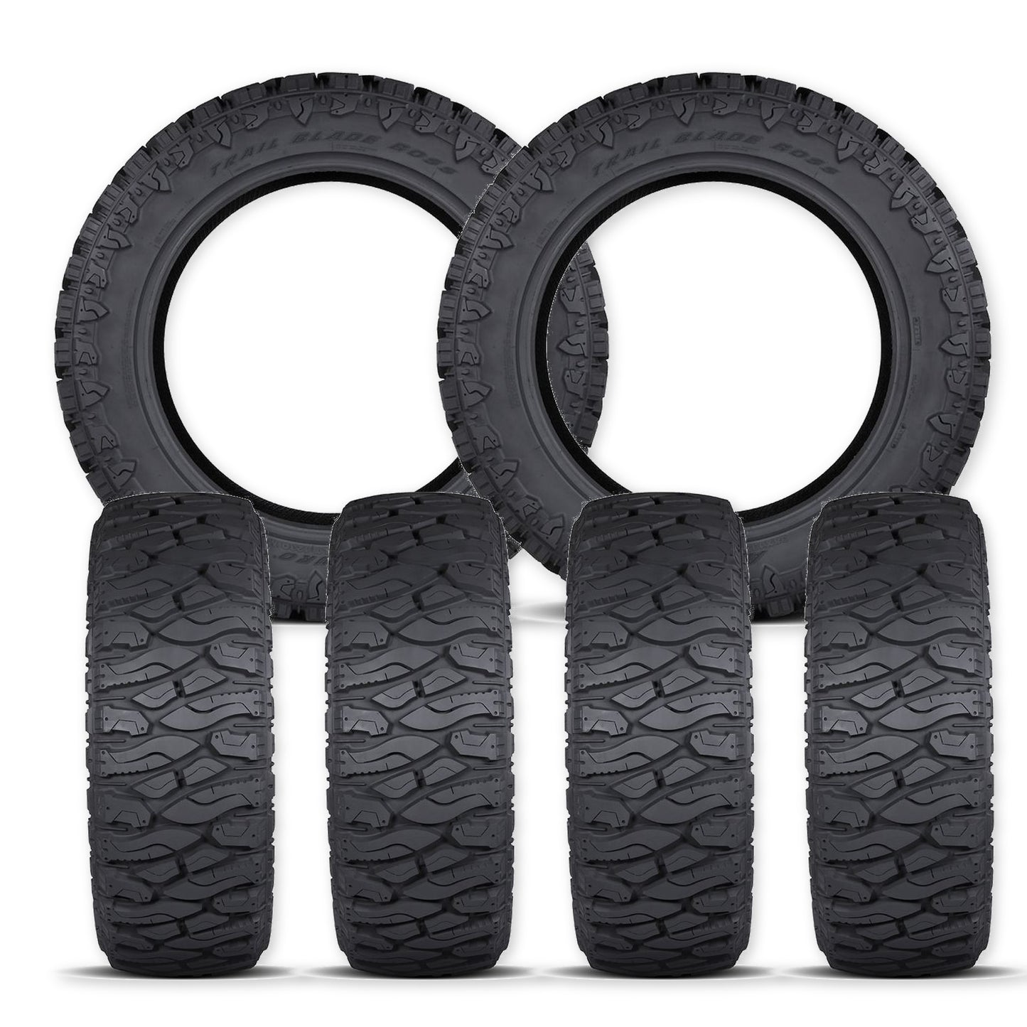 American Force Pulse Polished 24x8.25 Wheels & Atturo Tires Trail Blade Boss M/T 38x13.50R24 Tires - 24" Dually Package