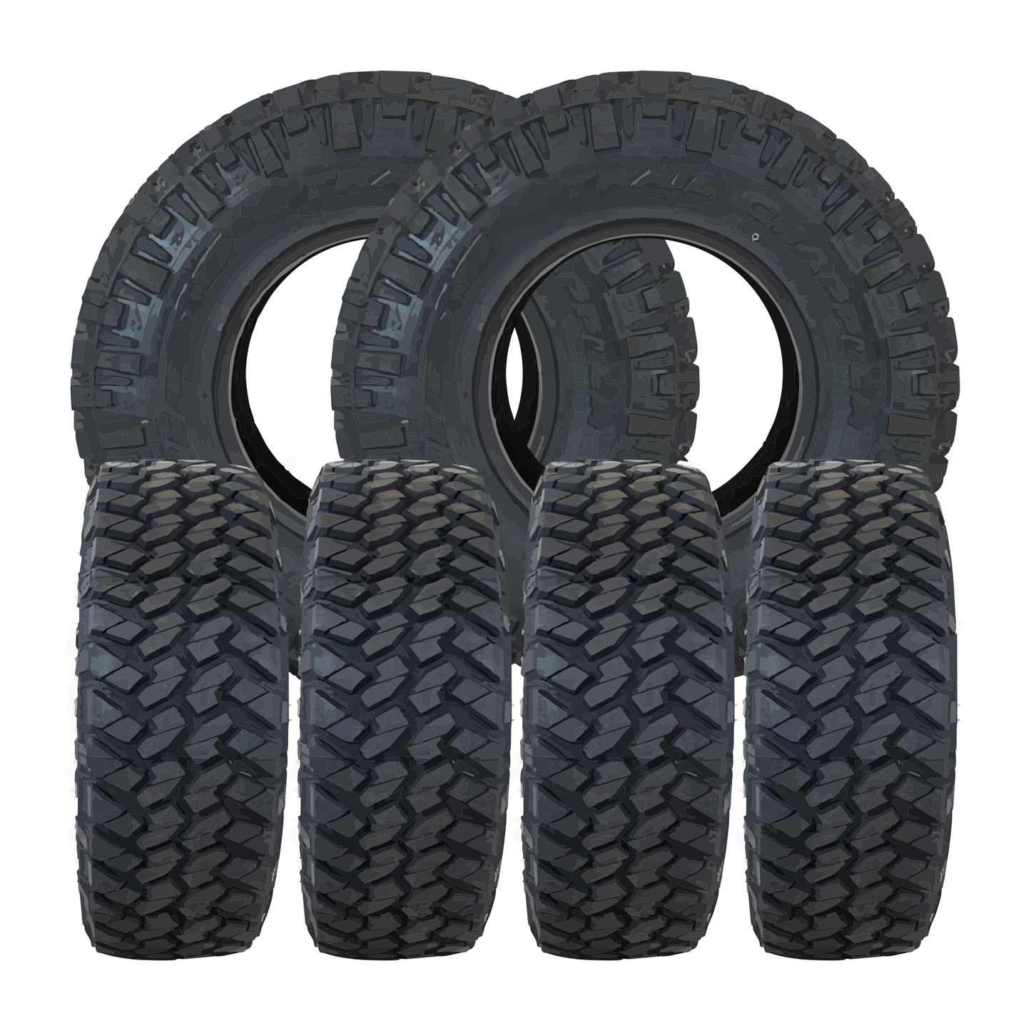American Force Classic Gloss Black Milled 22x8.25 Nitto Tires Trail Grappler M/T 35x12.50R22 22" Dually Package