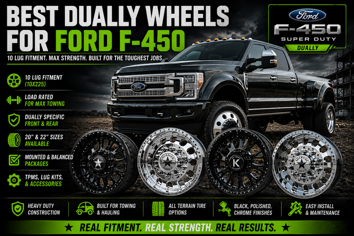 Best Dually Wheels for Ford F-450 | 10 Lug Fitment & Packages