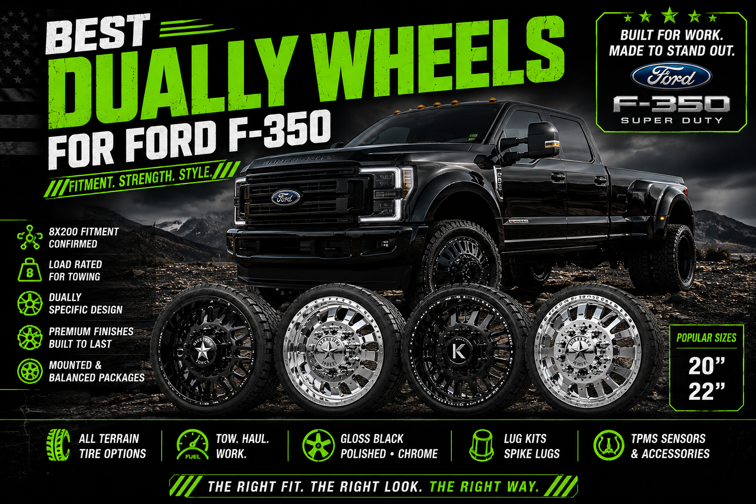 F-350 dually wheel setup 6-wheel configuration diagram