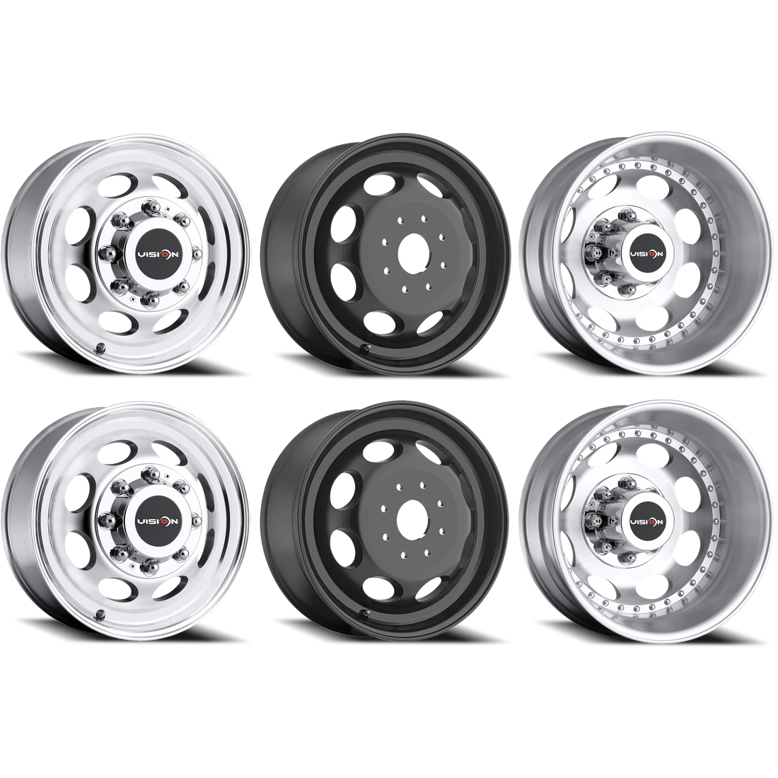 Vision 181 Hauler Machined 17x6.5 8x210 Dually Wheels