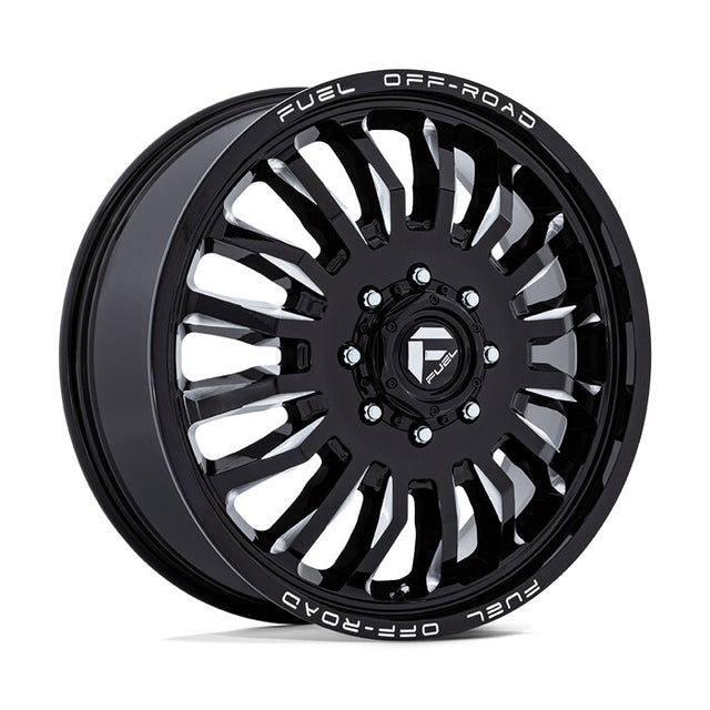 Fuel Offroad D868 Arc Gloss Black Milled 20x8.25 10x225 Dually Wheels