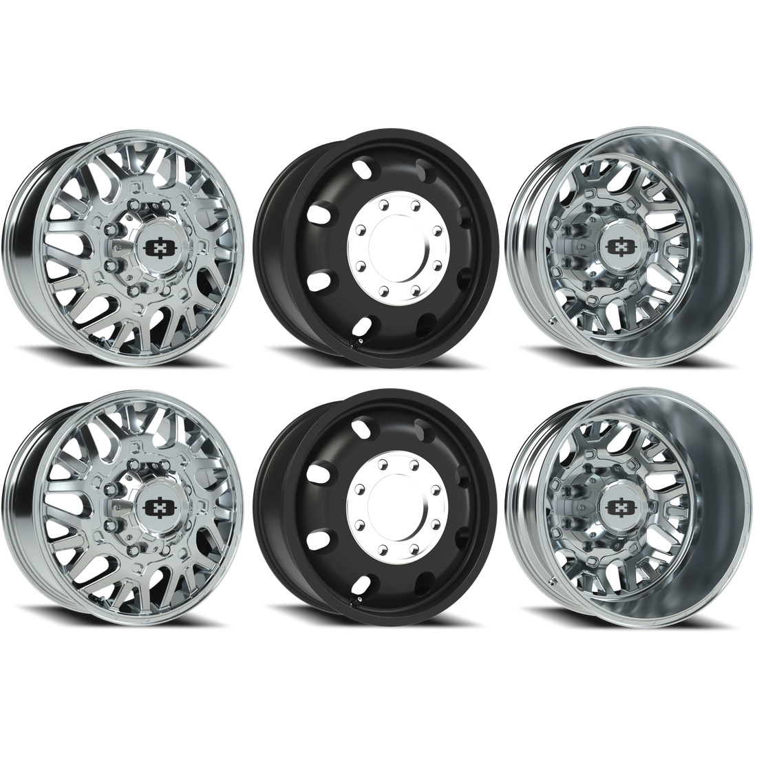 Vision 404 Brawl Chrome 20x8.25 8x170 Dually Wheels