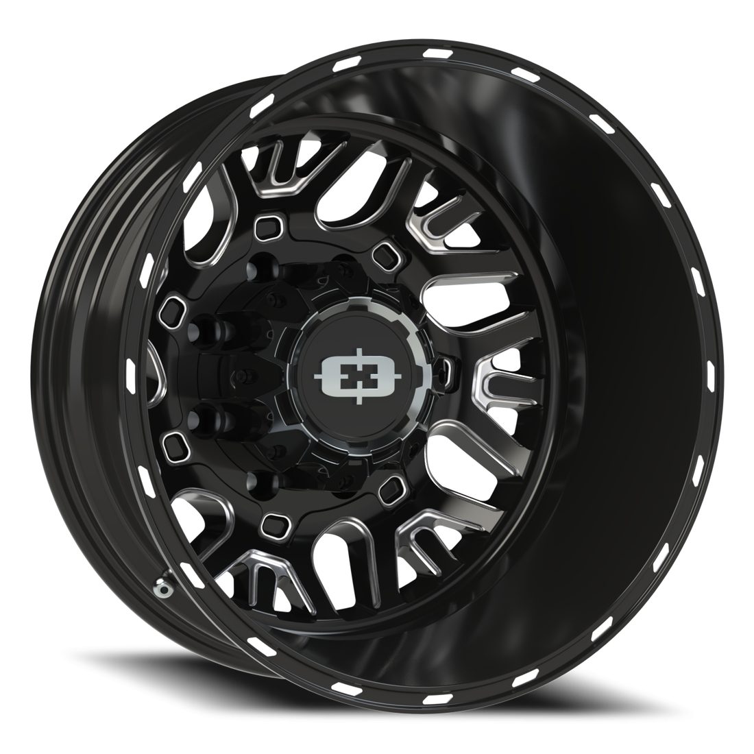 Vision 404 Brawl Gloss Black Milled 20x8.25 8x170 Dually Wheels
