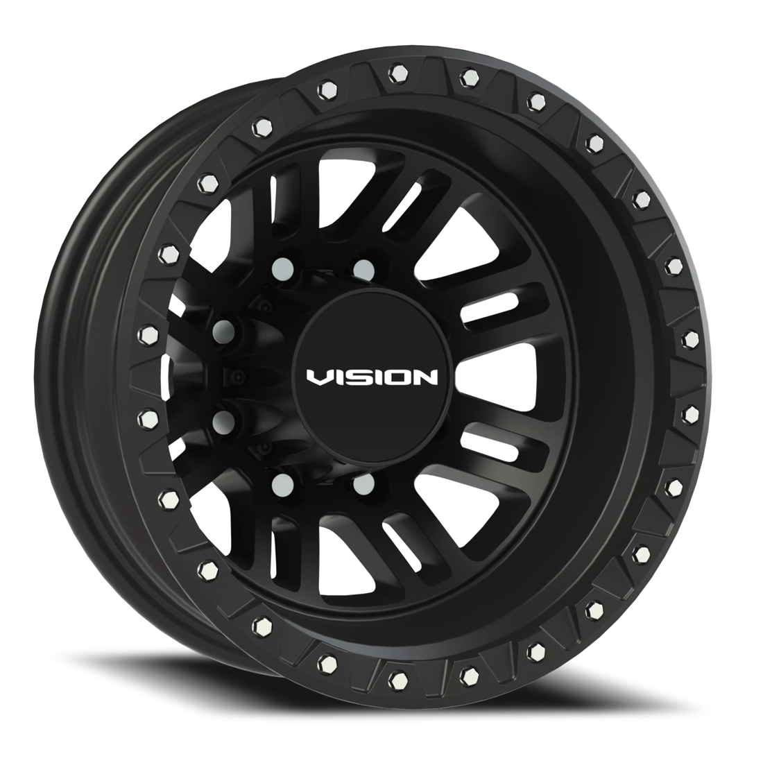 Vision 408 Manx 2 Satin Black 16x6 8x170 Dually Wheels