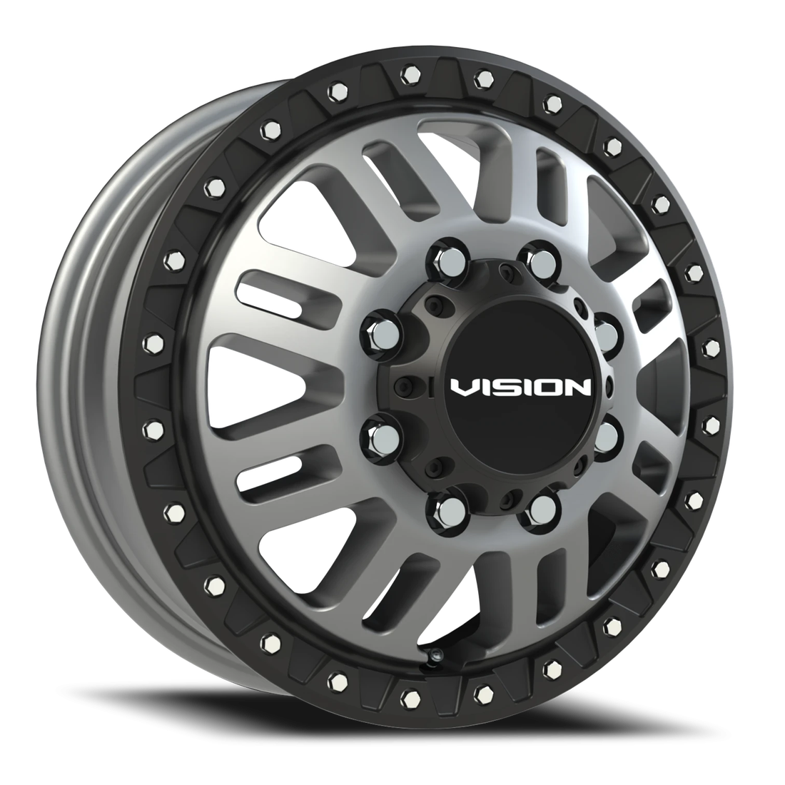 Vision 408 Manx 2 Satin Grey 17x6.5 8x210 Dually Wheels