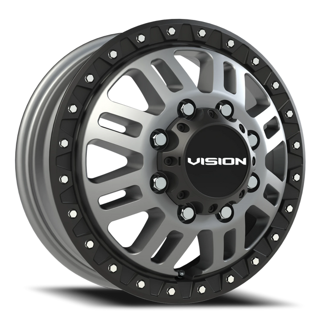 Vision 408 Manx 2 Satin Grey 17x6.5 8x210 Dually Wheels