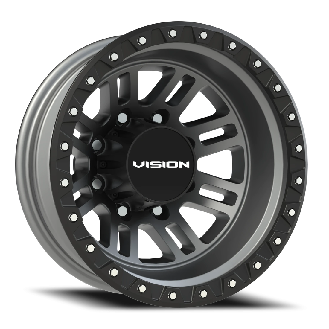 Vision 408 Manx 2 Satin Grey 17x6.5 8x210 Dually Wheels