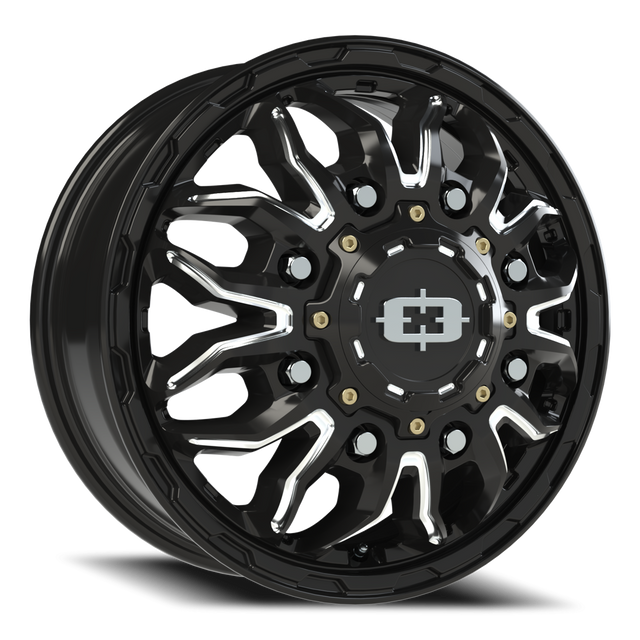 Vision 410 Korupt Gloss Black Milled 17x6.5 8x200 Dually Wheels