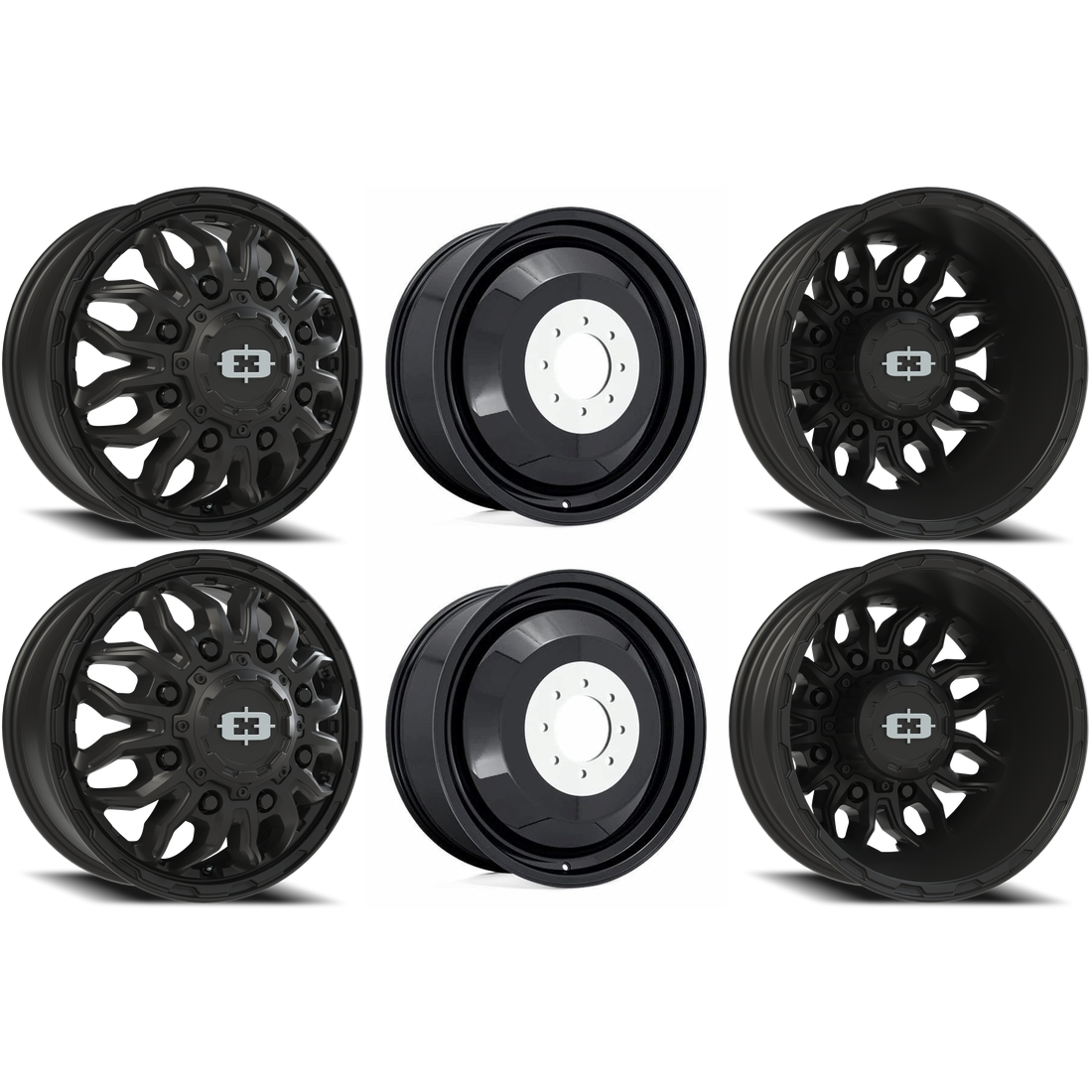 Vision 410 Korupt Satin Black 17x6.5 8x210 Dually Wheels