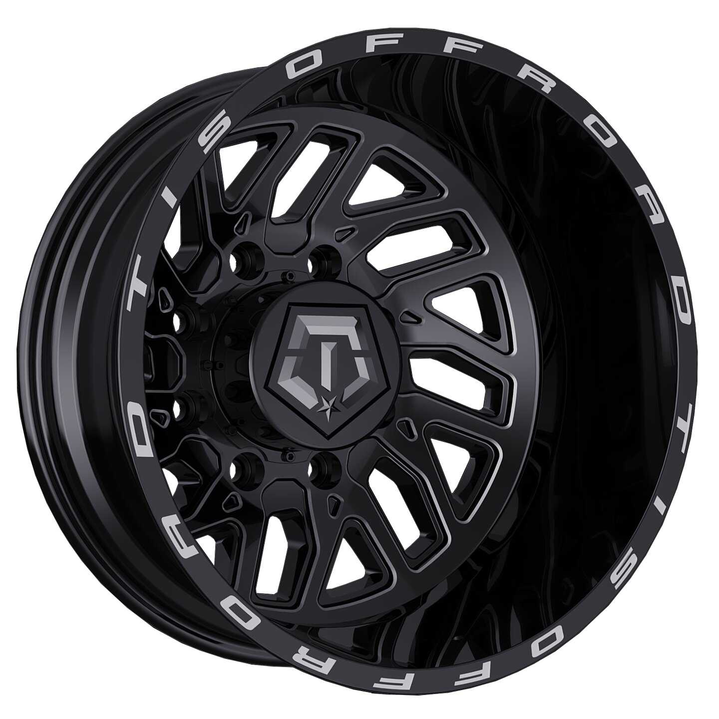 TIS 544BM Dually Black Milled 20x8.25 Wheels & Venom Power Tires Terra Hunter R/T 275/55R20 Tires - 20" Dually Package