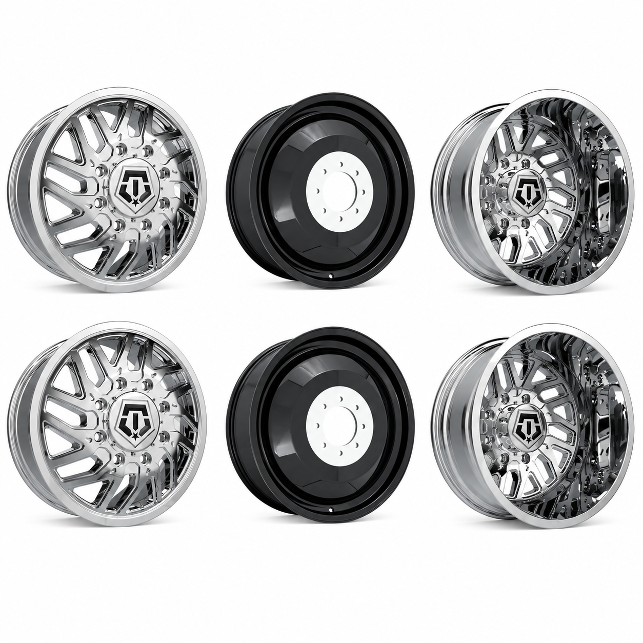 TIS 544C Dually 20x8.25 Wheels & Nitto Tires Trail Grappler M/T 35x12.50R20 Tires - 20" Dually Package