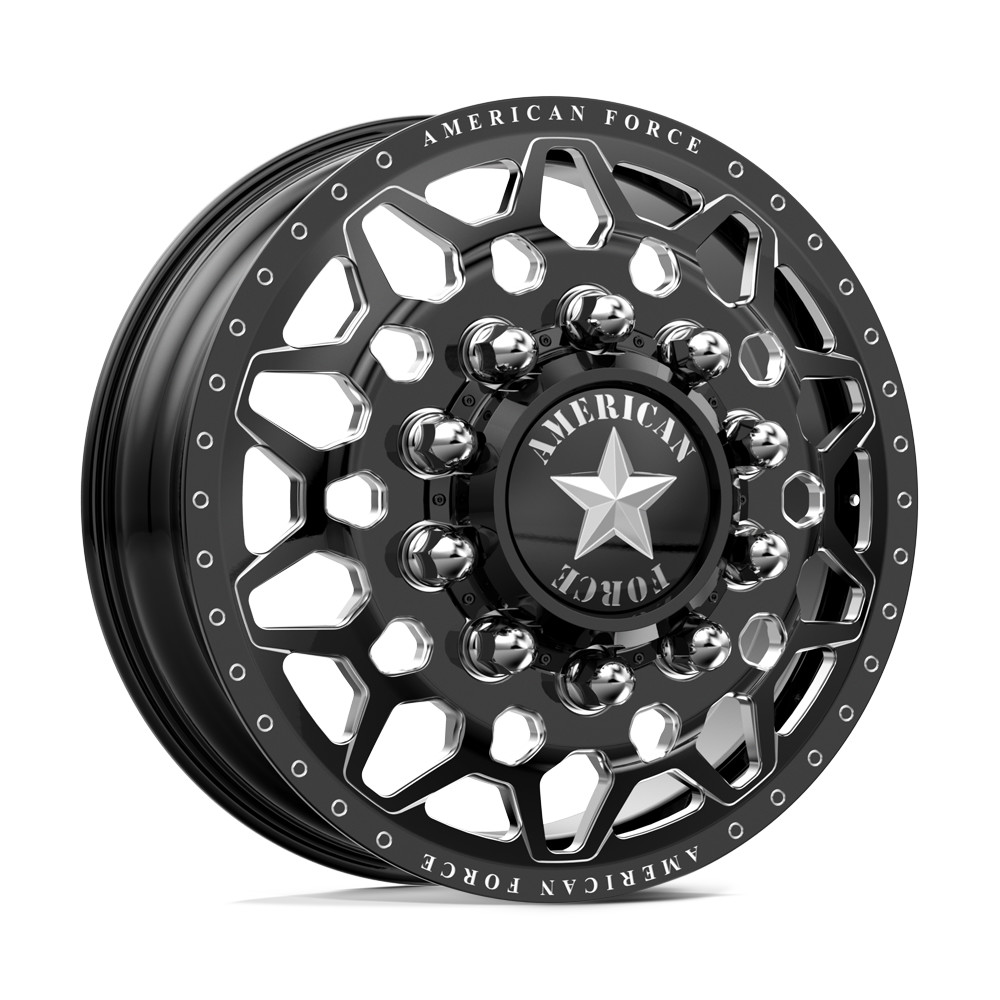 American Force Orion Gloss Black Milled 22x8.25 22" Dually Wheels