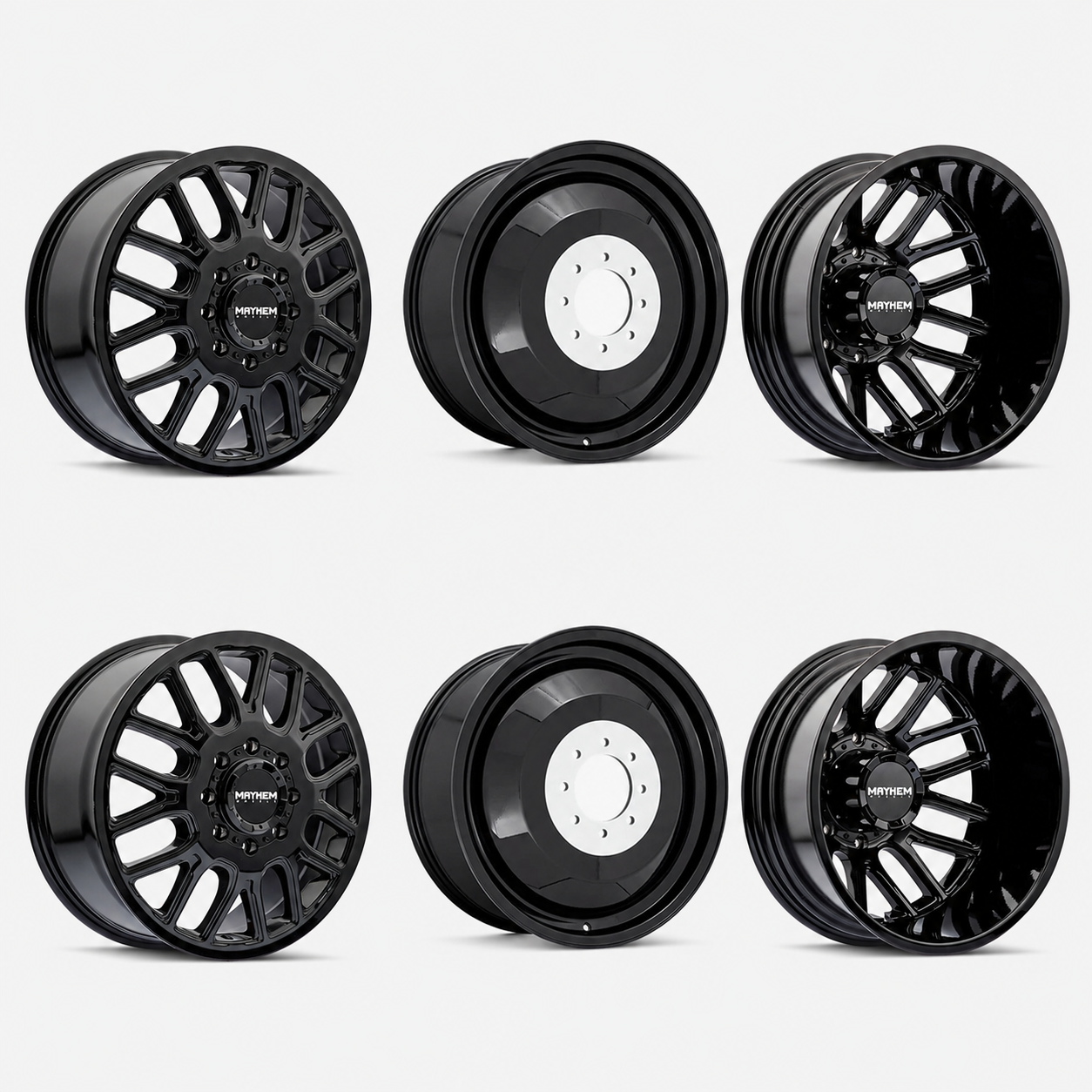 Mayhem Cogent Gloss Black 20x8.25 8x210 Dually Wheels