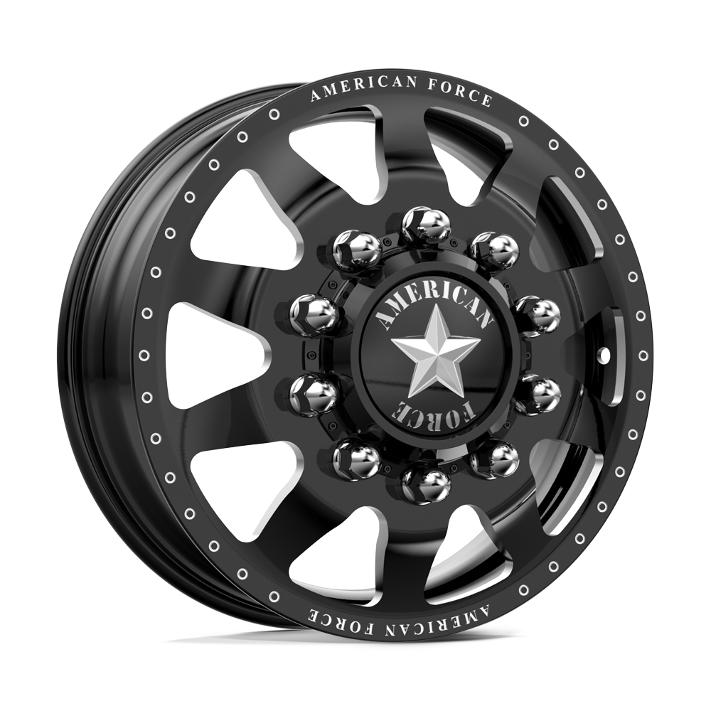 American Force Independence Gloss Black Milled 28x8.25 28" Dually Wheels