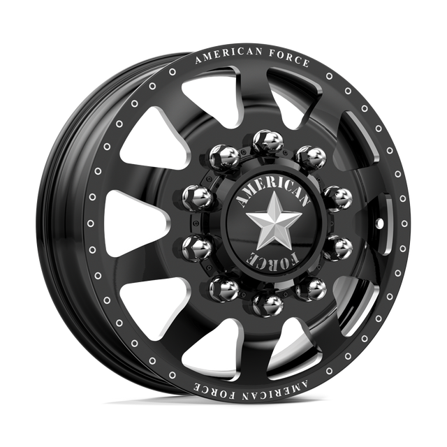 American Force Independence Gloss Black Milled 24x8.25 24" Dually Wheels