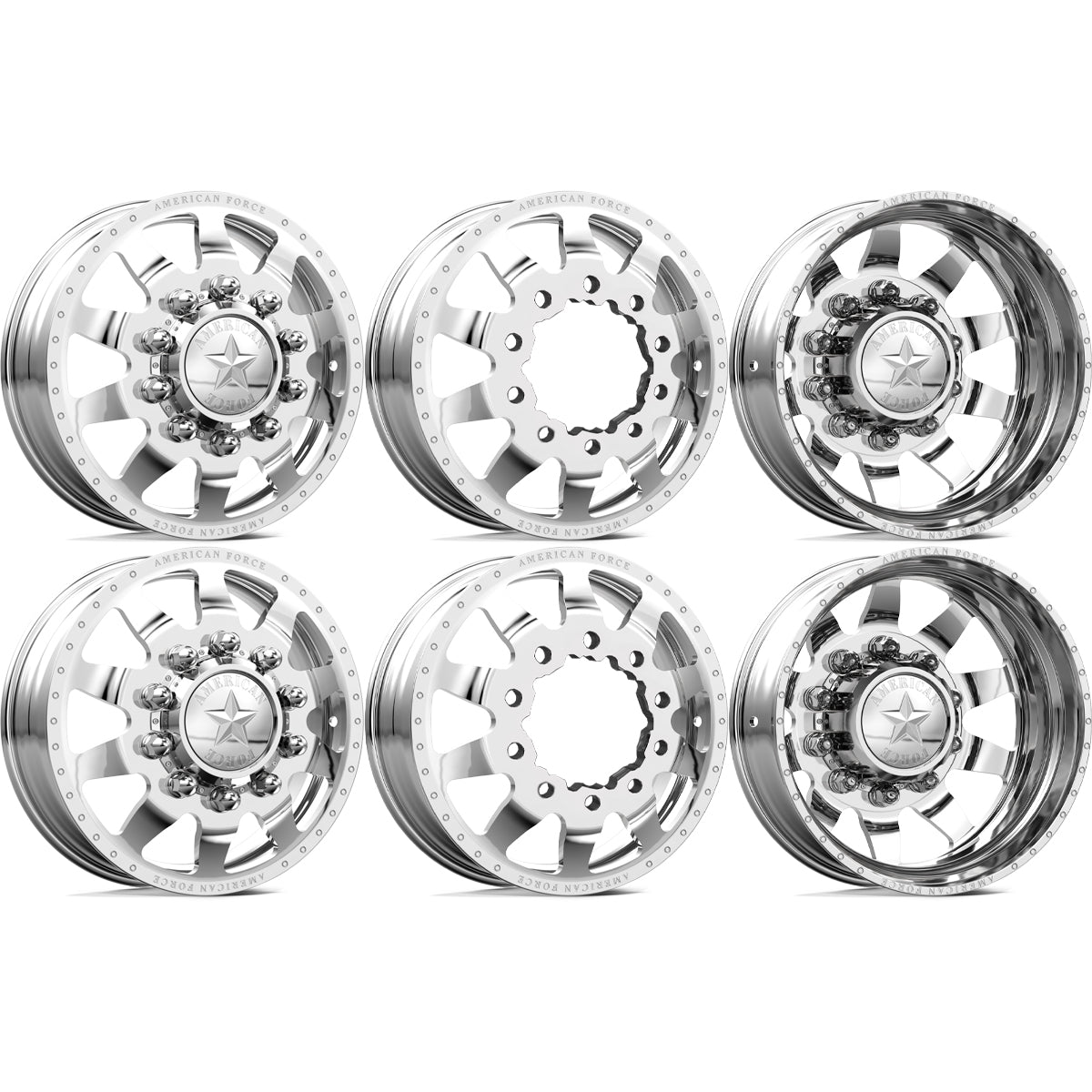 American Force Independence Polished 28x8.25 28" Dually Wheels