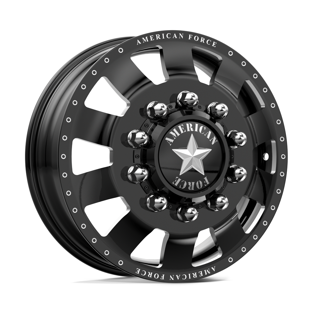 American Force Bolt Gloss Black Milled 24x8.25 24" Dually Wheels