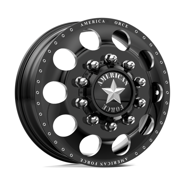 American Force Holes Gloss Black Milled 26x8.25 26" Dually Wheels