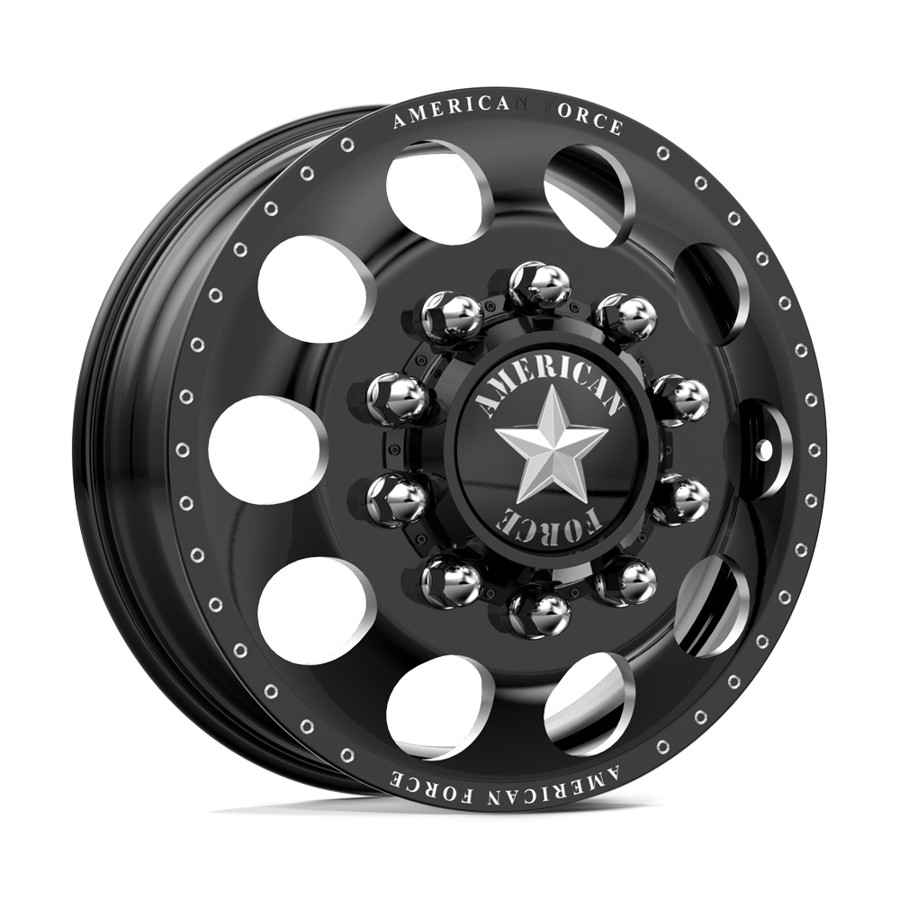 American Force Holes Gloss Black Milled 26x8.25 26" Dually Wheels
