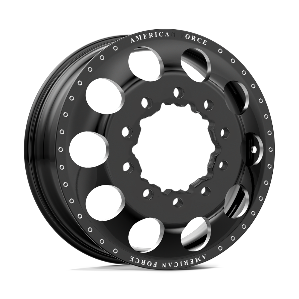 American Force Holes Gloss Black Milled 28x8.25 28" Dually Wheels