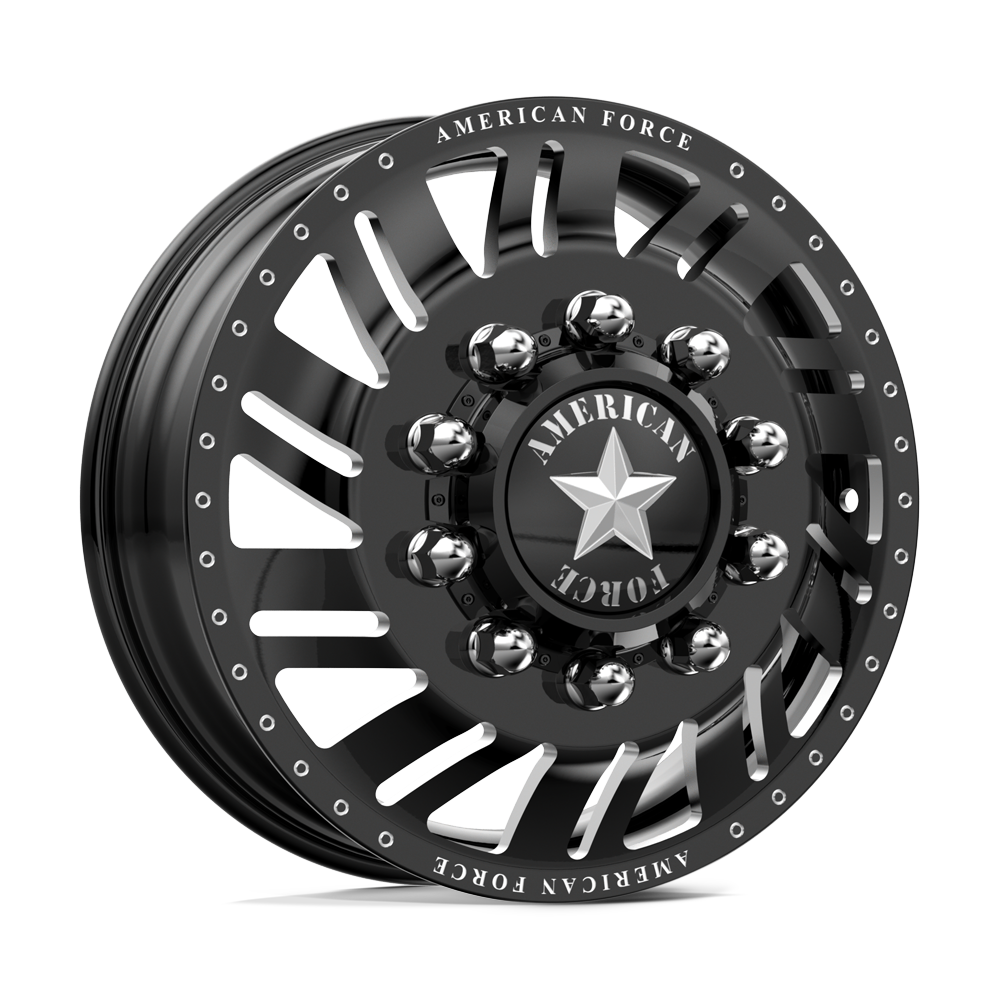 American Force Shift Gloss Black Milled 22x8.25 22" Dually Wheels