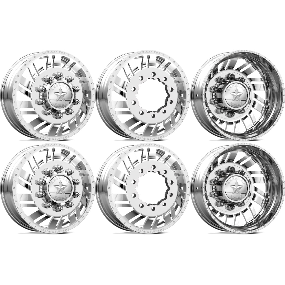 American Force Shift Polished 22x8.25 22" Dually Wheels