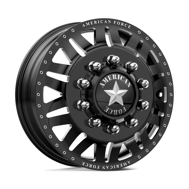 American Force Liberty Gloss Black Milled 22x8.25 22" Dually Wheels