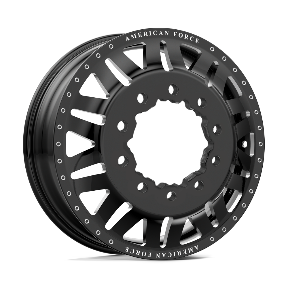 American Force Liberty Gloss Black Milled 28x8.25 28" Dually Wheels