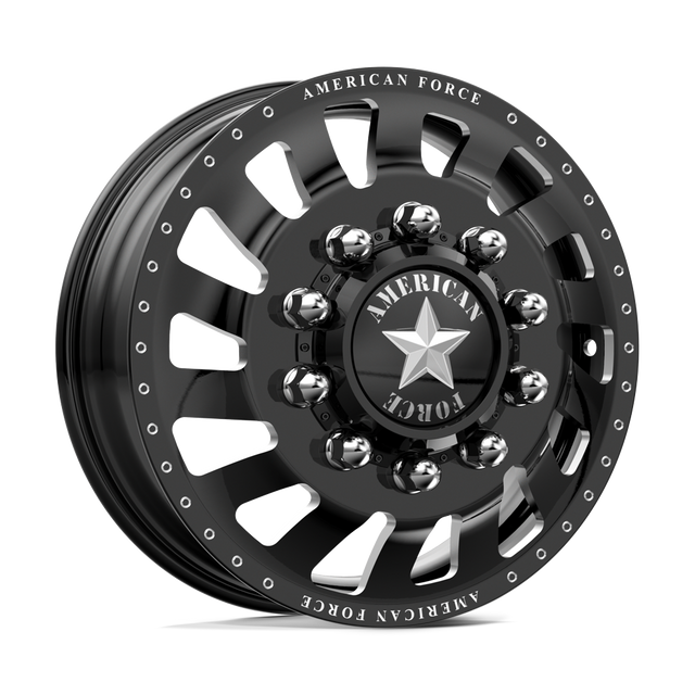 American Force Zink Gloss Black Milled 28x8.25 28" Dually Wheels