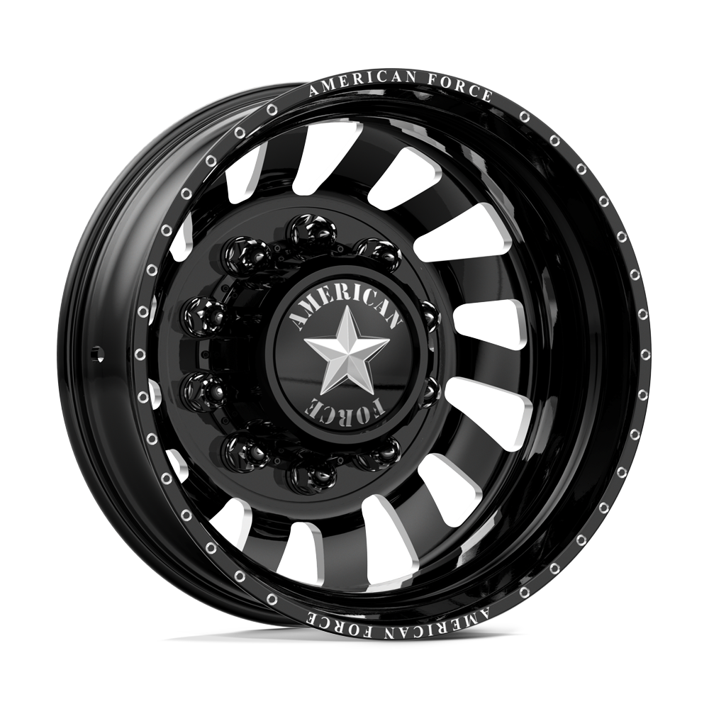American Force Zink Gloss Black Milled 26x8.25 26" Dually Wheels
