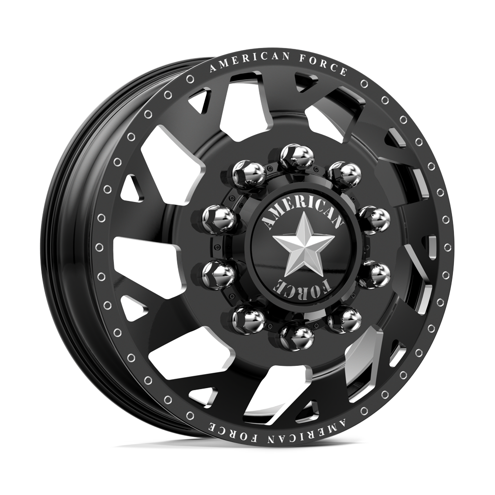 American Force Man O'War Gloss Black Milled 24x8.25 24" Dually Wheels
