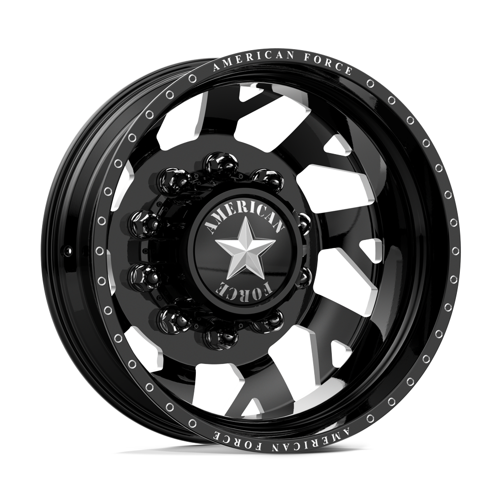 American Force Man O'War Gloss Black Milled 24x8.25 24" Dually Wheels
