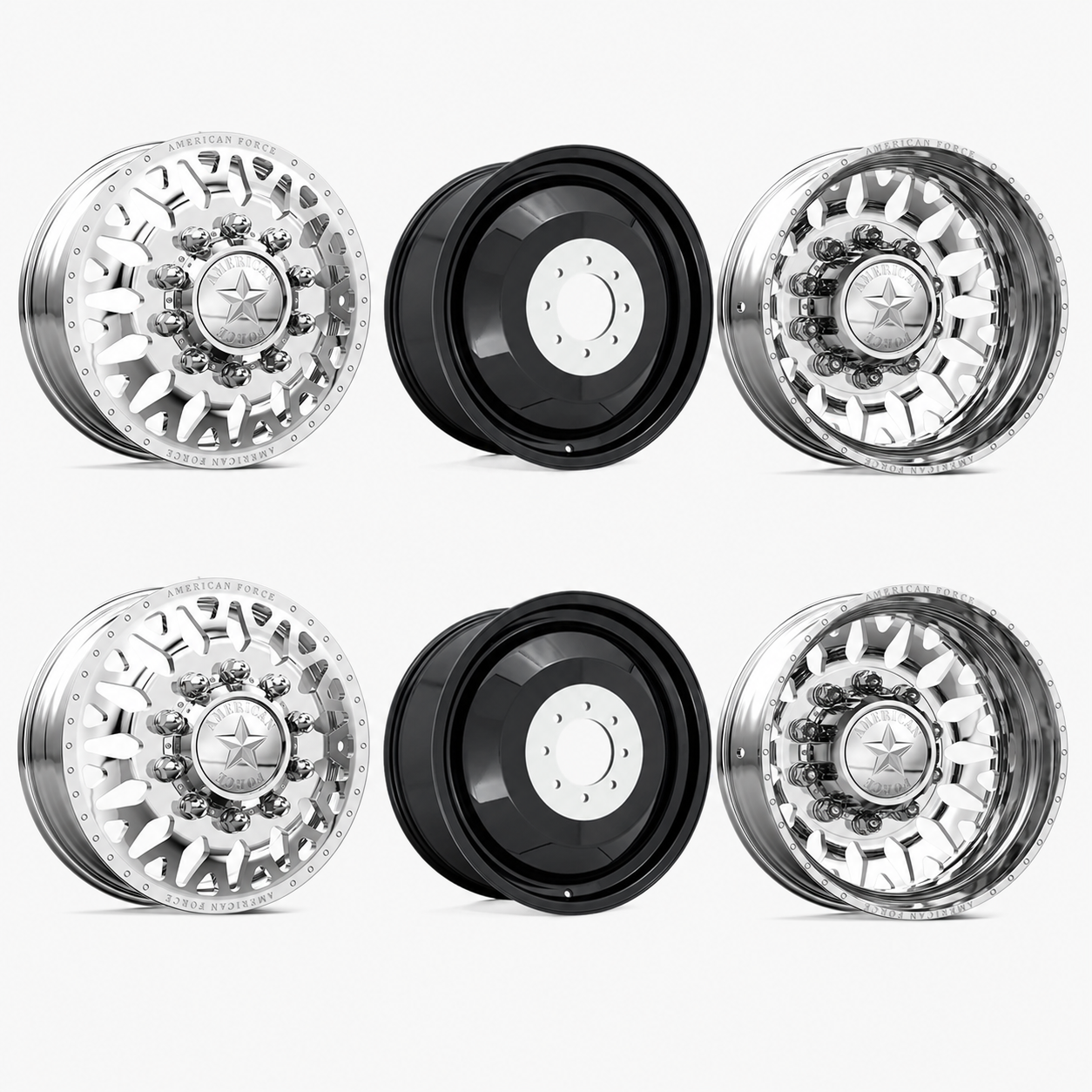 American Force Evo 22x8.25 Wheels & Toyo Tires Open Country A/T III 35x12.50R22 Tires - 22" Dually Package