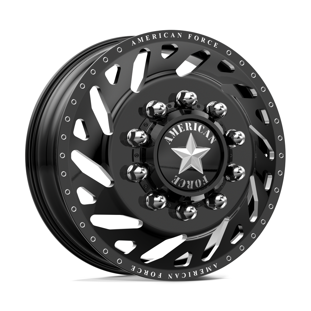 American Force Trek Gloss Black Milled 22x8.25 22" Dually Wheels