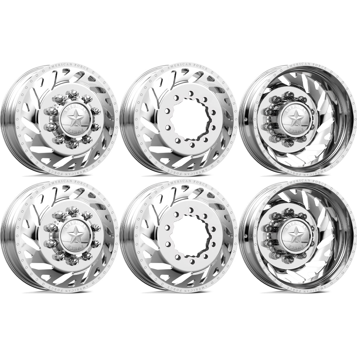 American Force Trek Polished 26x8.25 26" Dually Wheels