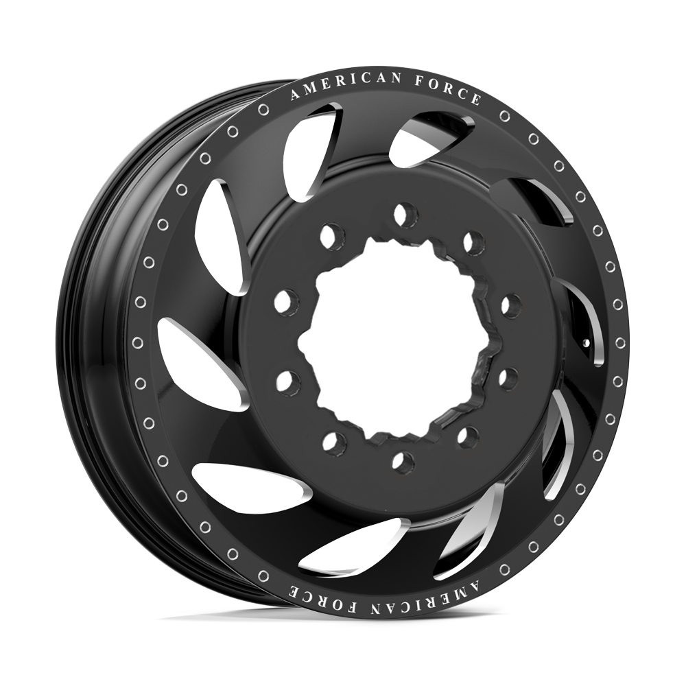 American Force Flow Gloss Black Milled 22x8.25 22" Dually Wheels