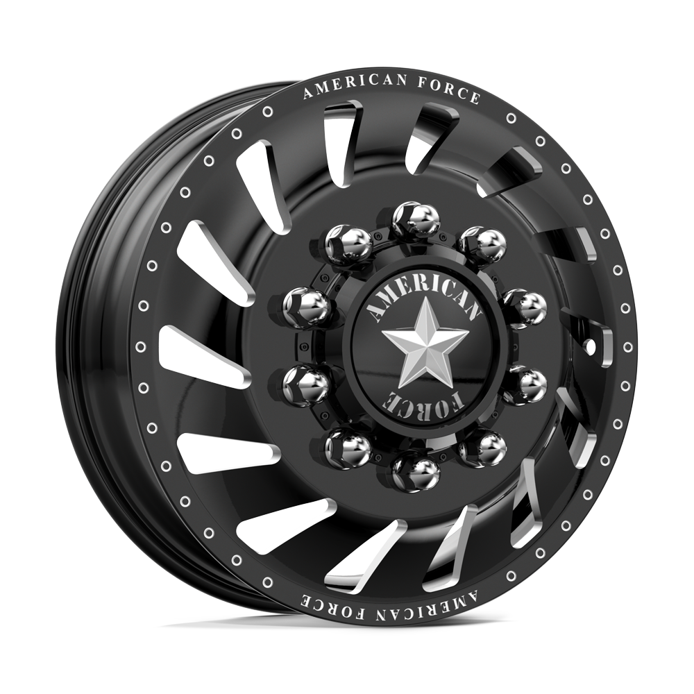 American Force Rewind Gloss Black Milled 24x8.25 24" Dually Wheels